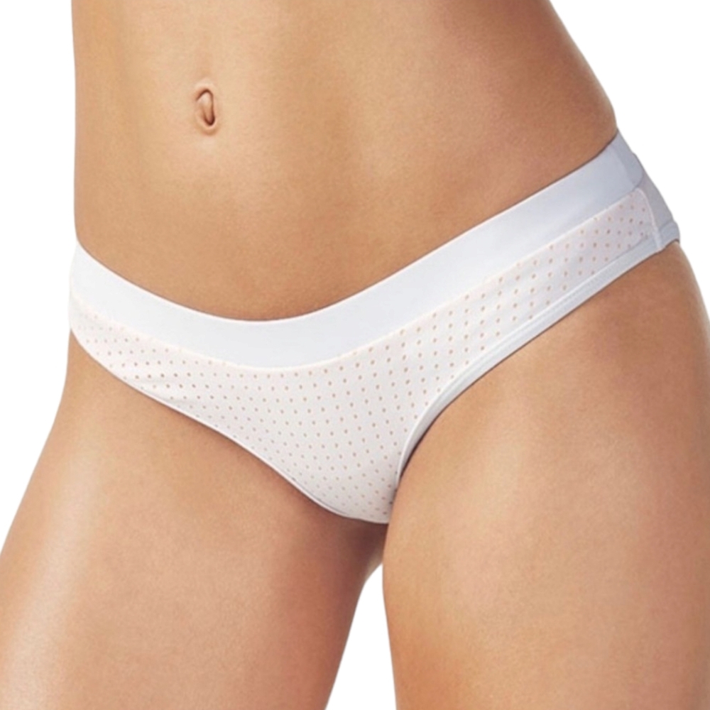 Fabletics Valentina‎ White Bikini Bottoms Womens Size L Nude Lining NEW